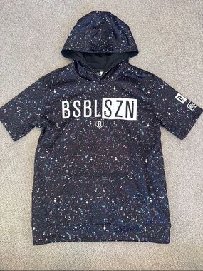 BSBL SZN Kids' Black Speckle Short-Sleeve Hoodie